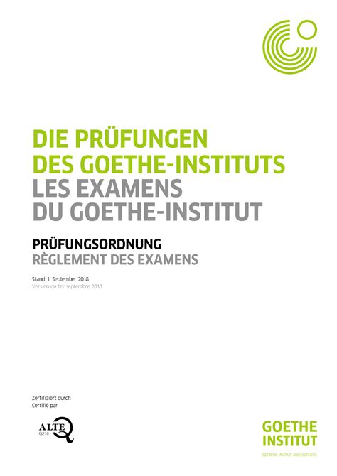 Prüfungsordnung des Goethe.
